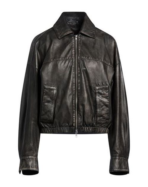 Woman Jacket Charcoal Size 10 Leather