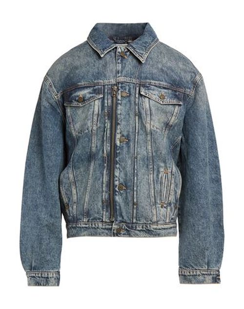 Man Denim outerwear Blue Size L Cotton, Hemp