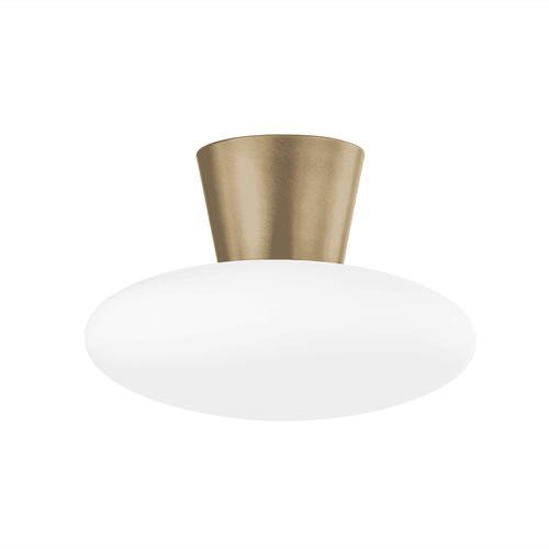 Patina Brass One Light Flush Mount from the Brody Collection
