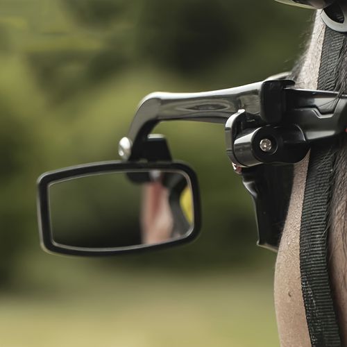 TEMU Ttpro Multi-angle Adjustable Cycling Glasses Rearview Mirror - Lightweight For Bicycles & Helmets, Black Rectangular Flat Lens For Safety