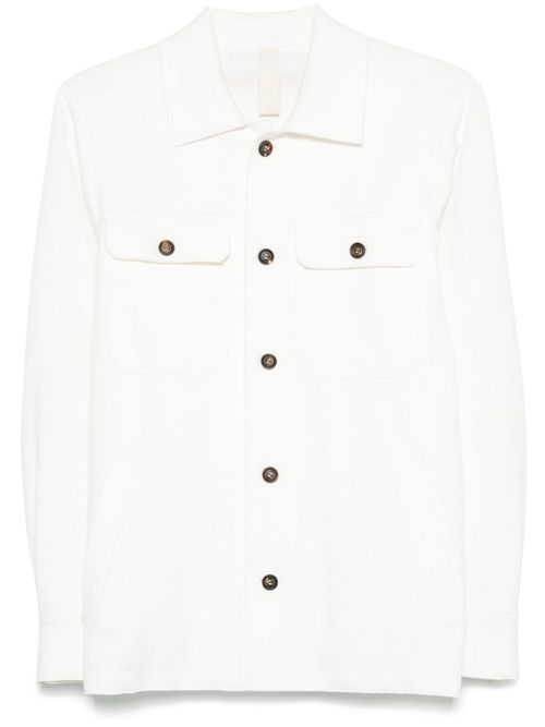 Classic-collar shirt jacket - White