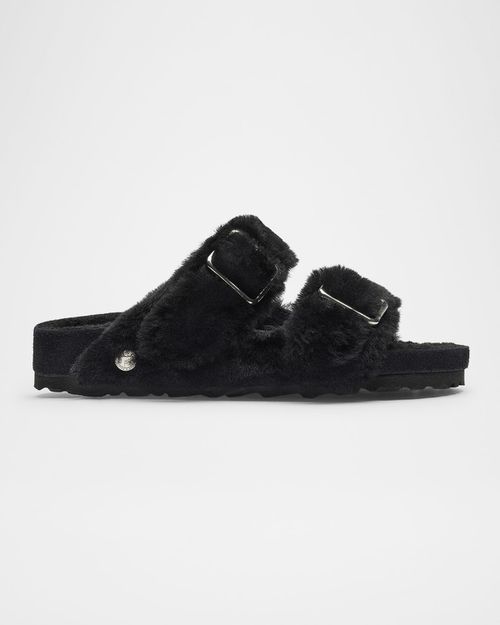 Arizona Shearling Dual-Buckle Slide Sandals