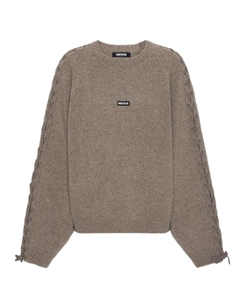 Brown Knitted Crew Neck Sweater