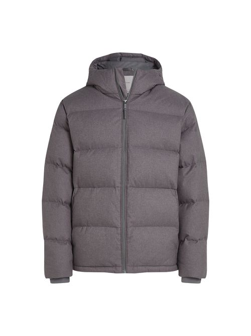 Mens Tech Hooded Puffer Jacket in Gunmetal Heather