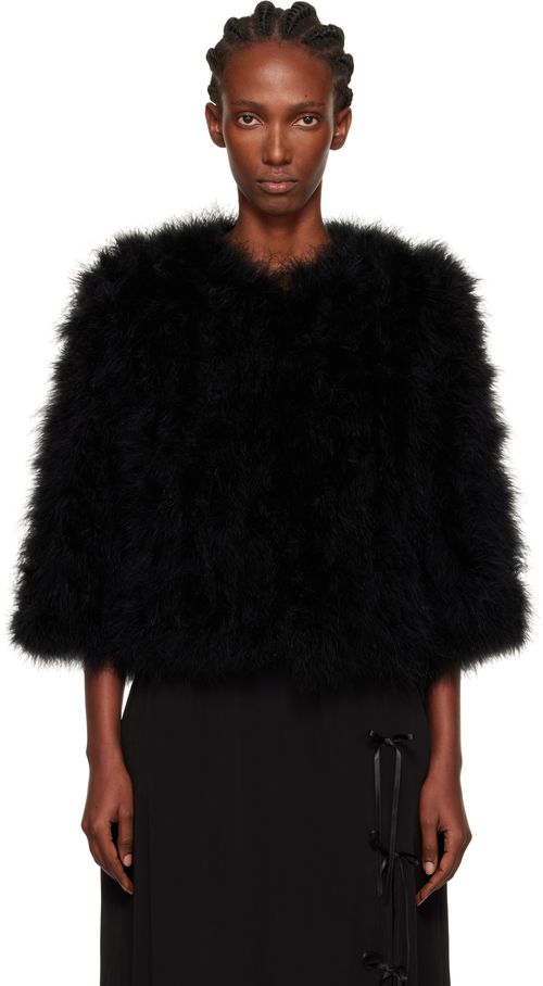 Black Short Feather Jacket
