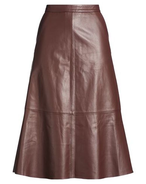 La Rêveuse Woman Midi skirt Chocolate brown Size 6 Leather