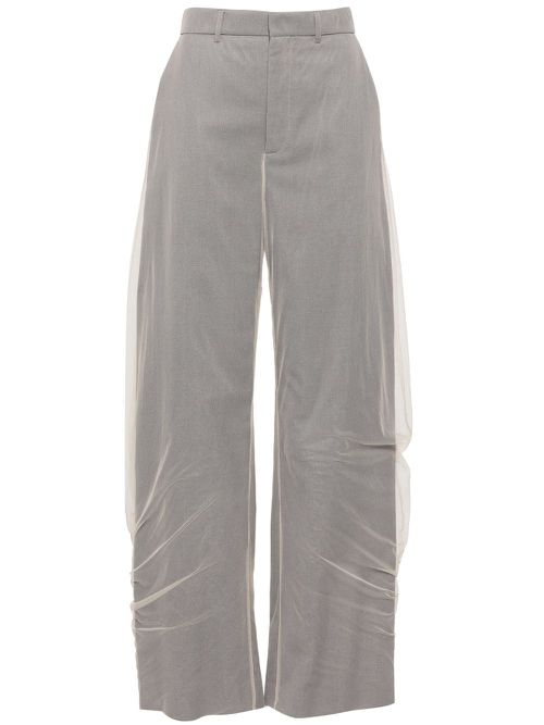 Draped layered trousers - Neutrals