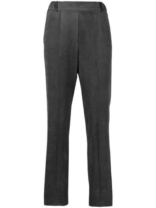 Pressed-crease tapered-leg trousers - Grey