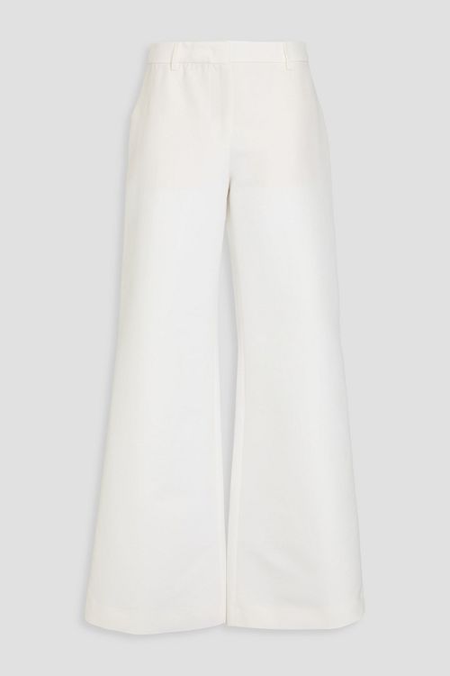 Cotton-twill wide-leg pants