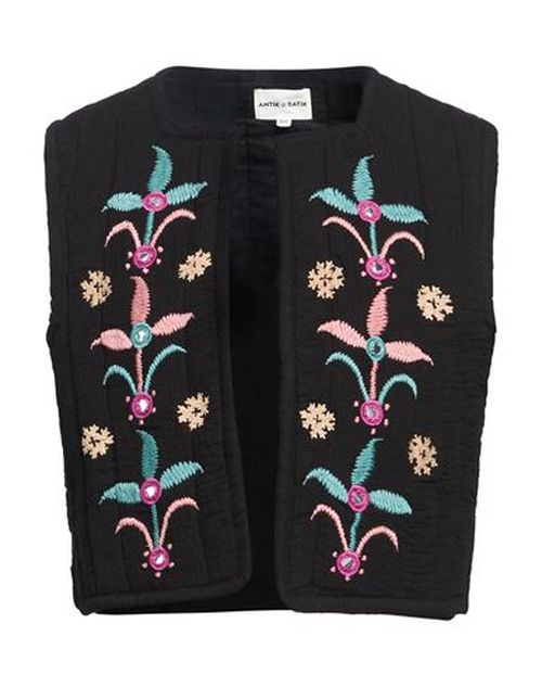 Woman Vest Black Size 4 Cotton