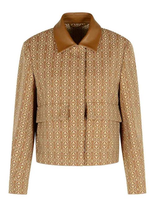 Viborg Camel Cotton Jacquard Jacket