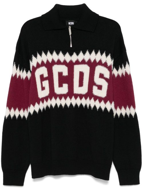 Logo-intarsia sweater - Black