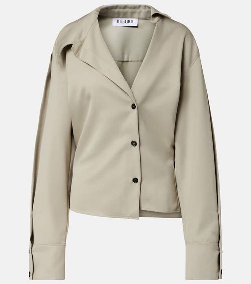 Draped wool shirt