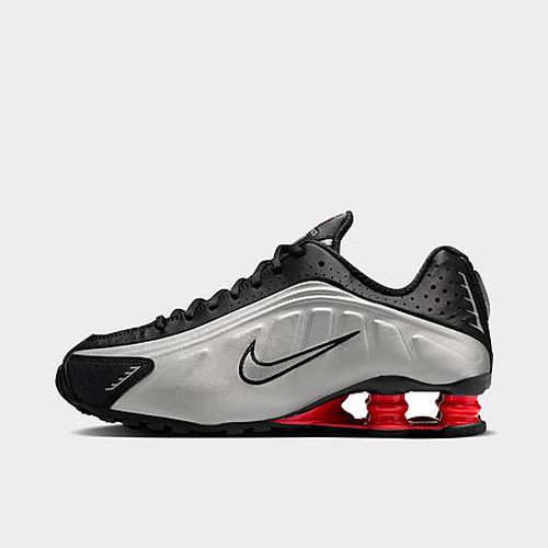 Women's Shox R4 Casual Shoes in Black/Metallic Silver/Light Crimson