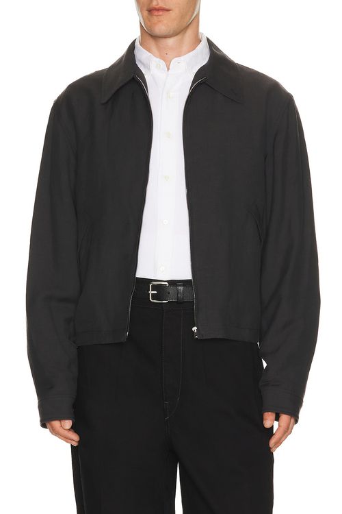Lemaire Short Blouson in Ash Black - Black. 50 also