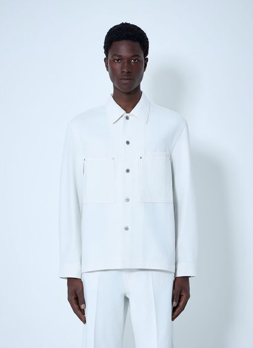 Cotton Twill Overshirt - Man Jackets White Eu