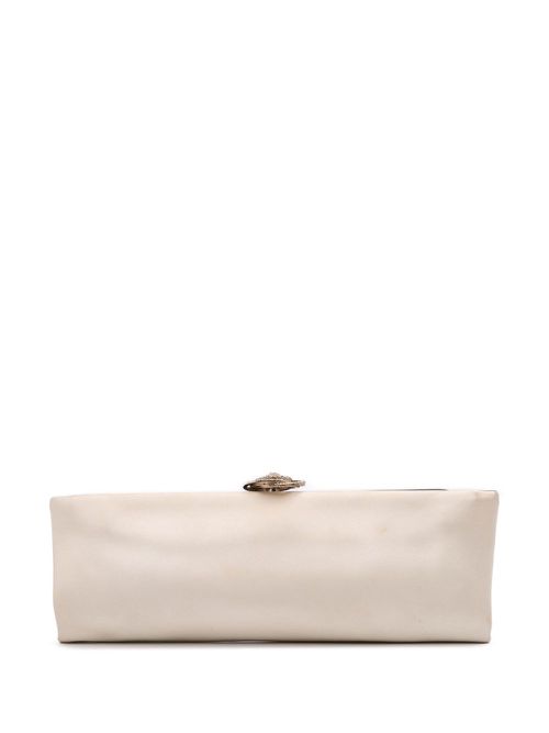 CHANEL Pre-Owned 2011 Camellia Satin clutch bag - Brown