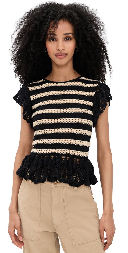 Coen Top Black Oat Stripe