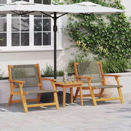 Garden Chairs 2 pcs Grey 76x67x73.5 cm Solid Wood Acacia