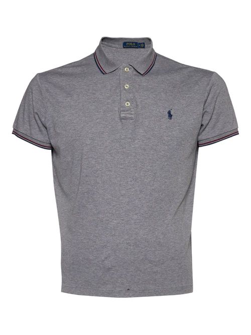 Pre-owned stripe-trim polo shirt - Grey