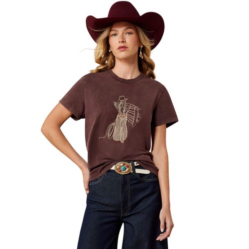 Women's Rebel With A Cause T-Shirt in Chocolate Plum, Size 2X-Large, by