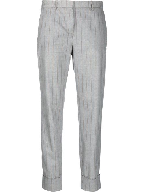 Tailored slim-cut trousers - Grey