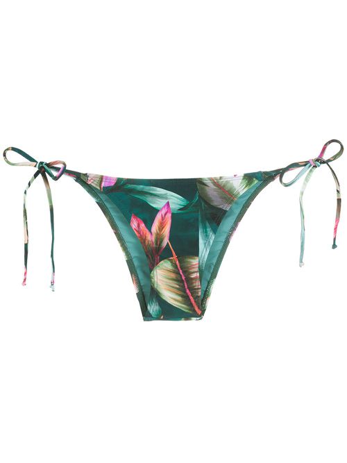 Thai leaf-print pants - Green