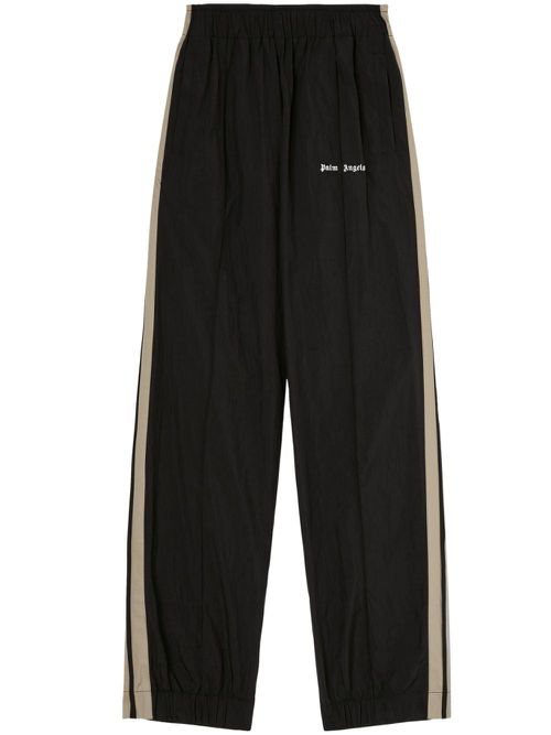 Logo-print side-stripe track pants - Black