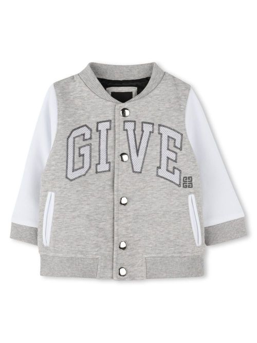 Logo-appliqué jacket - Grey