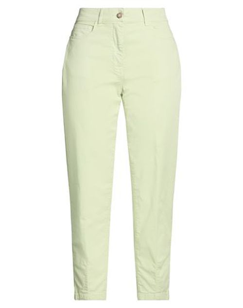 Easy Woman Pants Sage green Size 6 Cotton, Elastane