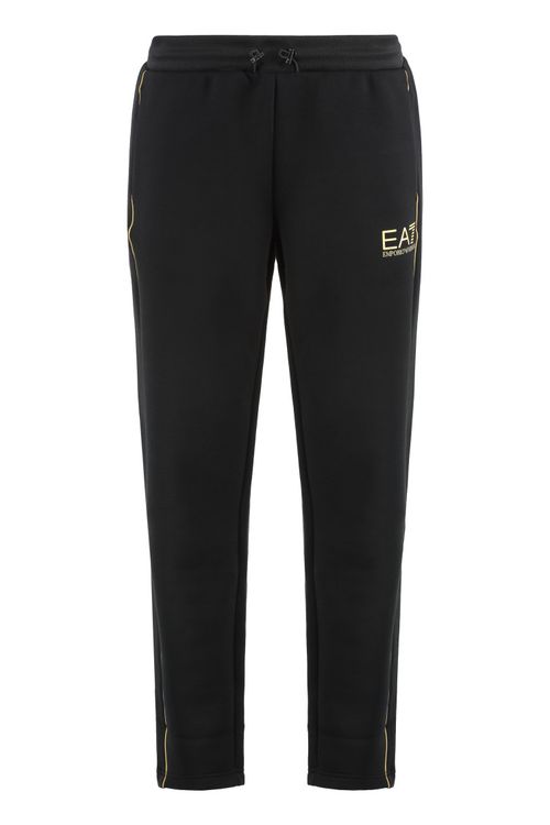 Black Polyester Logo Jogger
