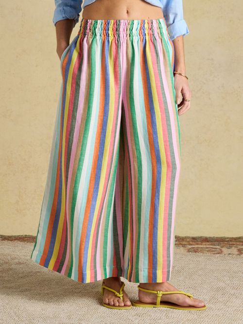 Multi Stripe Wide Leg Pull on Trouser
