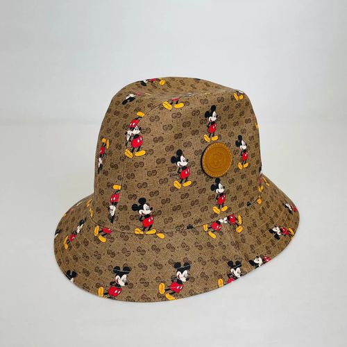 Gucci x Disney Mickey Mouse Brown GG Bucket Hat Limited Edition Large