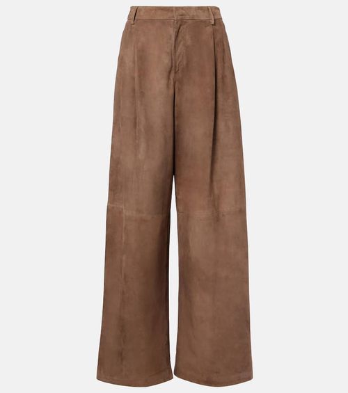 Brando high-rise suede wide-leg pants