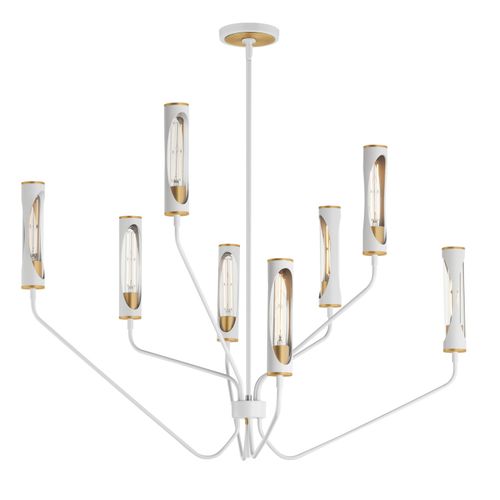 Regent 6-Light LED Chandelier in Light French Gray with Natural Aged Bra
