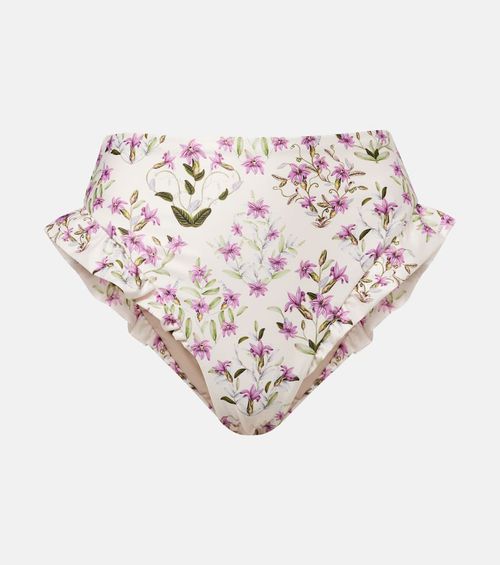 Jengibre floral ruffled bikini bottoms