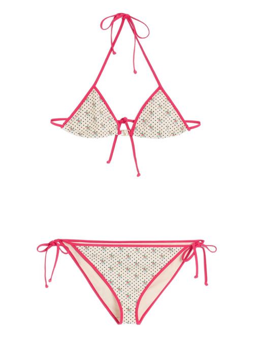 Valentino Garavani GELATINI PRINT LYCRA BIKINI WITH POLKA DOTS - Pink