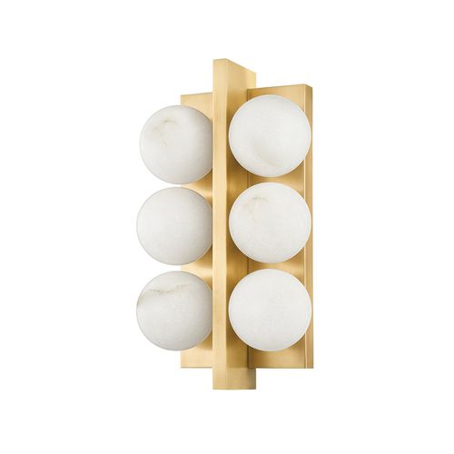 Vintage Brass Six Light Wall Sconce from the Emille Collection