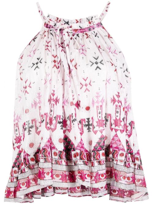 White Fabino Printed Top