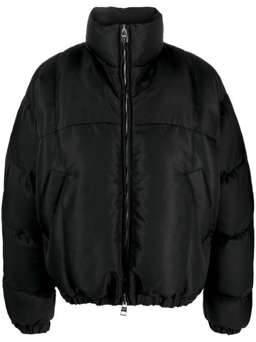 Funnel-neck padded jacket - Black