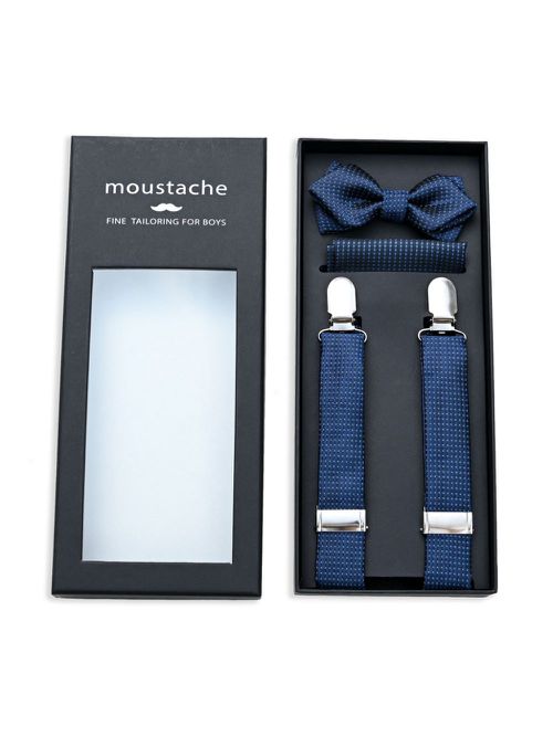 Textured suspender set - Blue