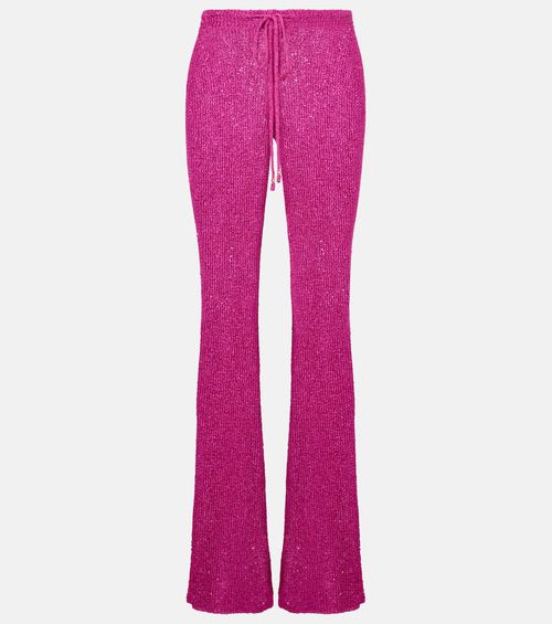 Liz knitted sequined flared pants
