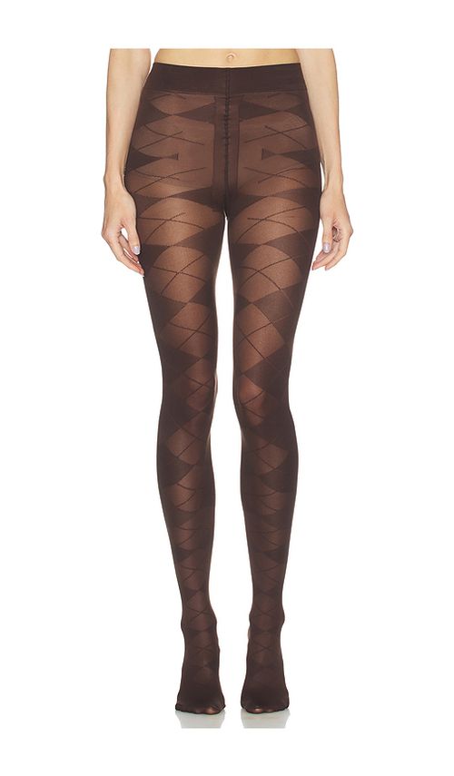 SWEDISH STOCKINGS Rebecka Argyle Tights in Brown. S. Also in