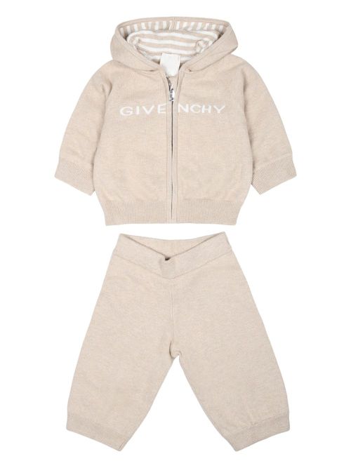 Logo-jacquard tracksuit set - Neutrals