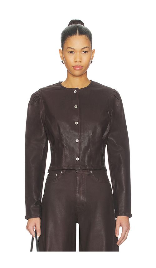 DL1961 Sculpted Top in Chocolate. L. Also in XS