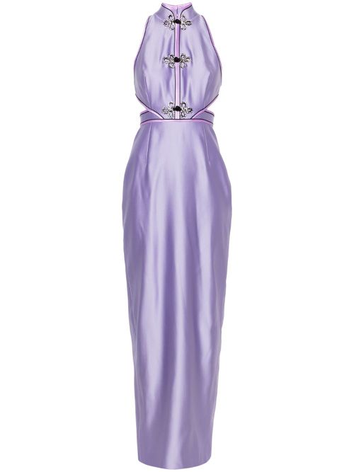 Leila sleeveless satin gown - Purple