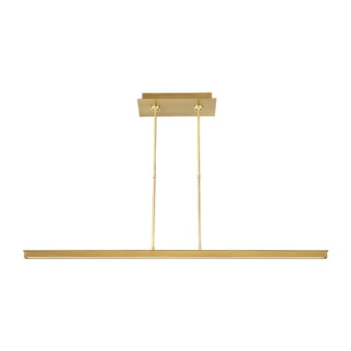 Natural Brass LED Linear Suspension from the Stagger Collection