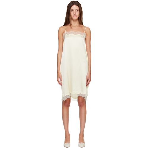Yellow Milena Silk Lace Midi Dress