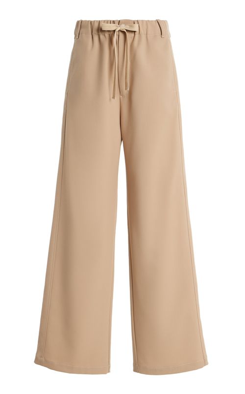 Drawstring Wool-Blend Twill Wide-Leg Pants - Moda Operandi
