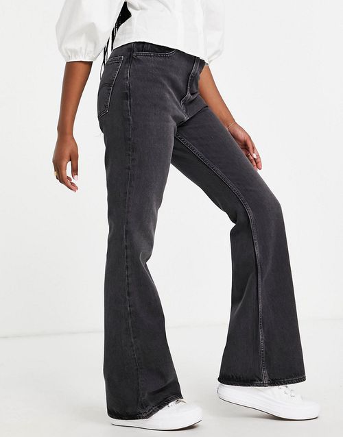 70's flare jeans in washed black